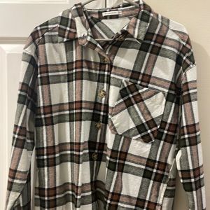 womens plaid button down. size M